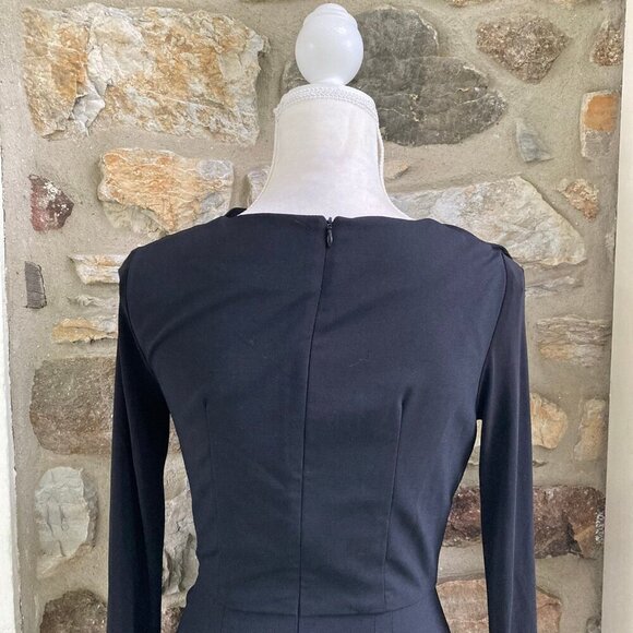 MM LaFleur New York The Akiko Wool Sheath Long Sleeve Dress $295 Black Women's 0 - Picture 9 of 12